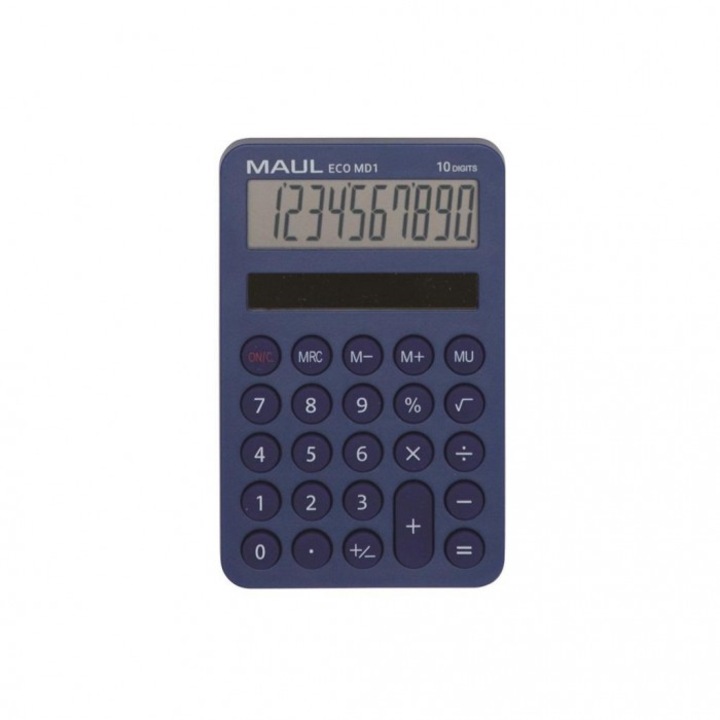 Настолен калкулатор MAUL ECO MD1, 10-разряден дисплей, син, 149x87mm