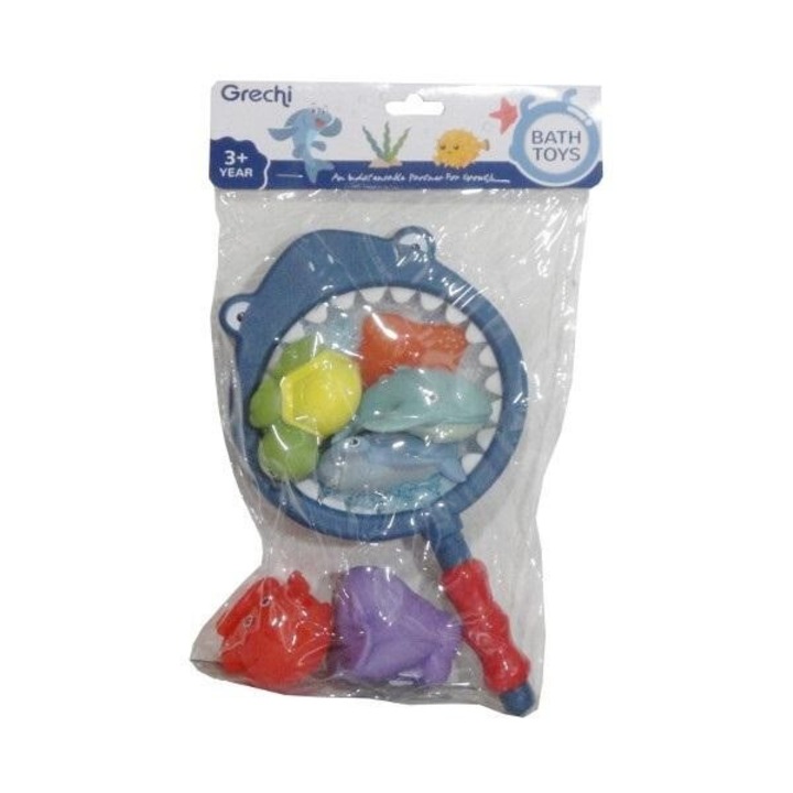 SWEDE fürdőjáték készlet, Cápaháló, 6 tengeri figura, Többszínű, 3+ év