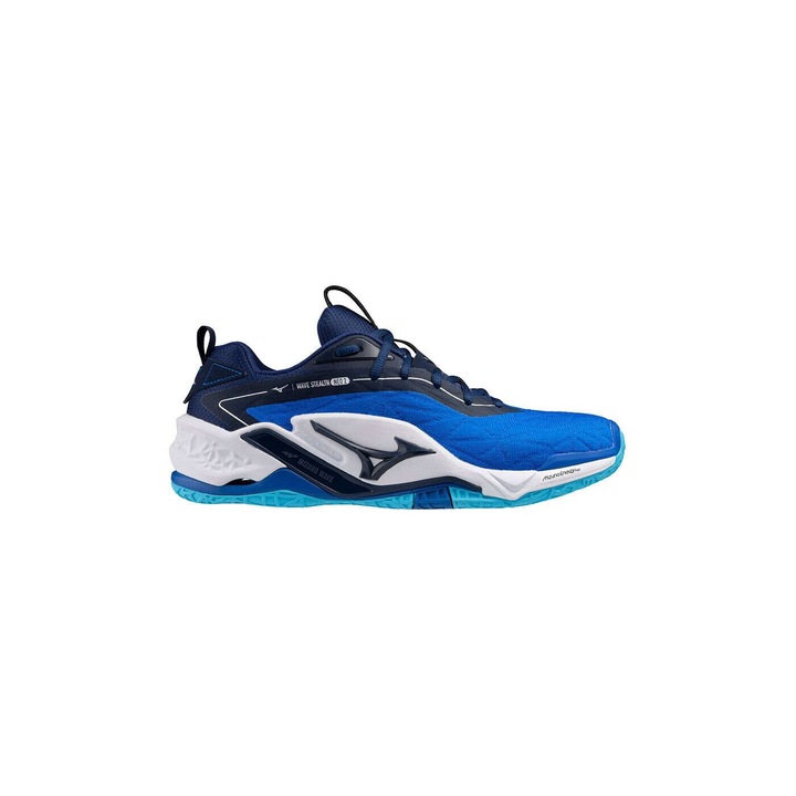 Pantofi sport Squash Mizuno Wave Stealth Neo 2, Sintetic, Albastru-Alb, Alb/Albastru