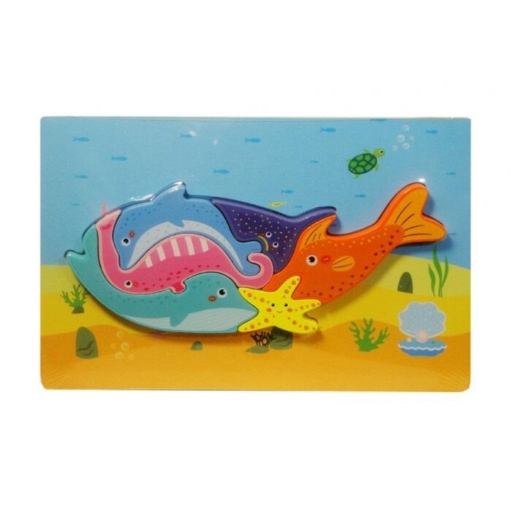 Fa puzzle SWEDE, Tengeri állatok, 151x230mm, +2 év