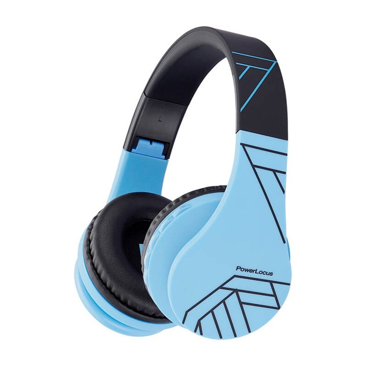 Безжични слушалки за деца PowerLocus P1, сила на звука 85dB, Bluetooth 5.3, синьо-черни, 168g
