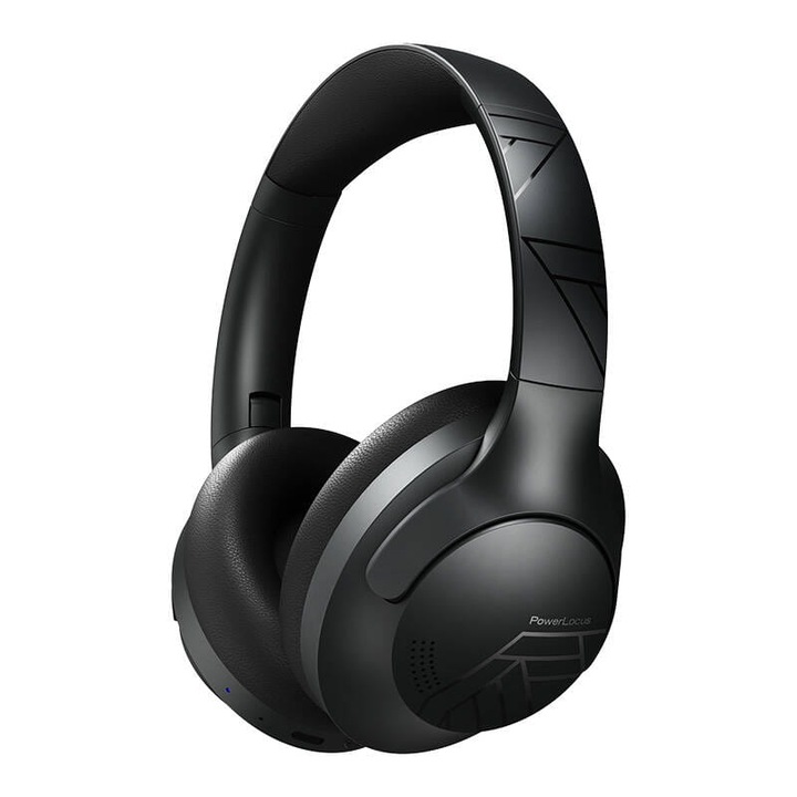Безжични Слушалки PowerLocus P3 Upgrade, Bluetooth 5.3, Автономия 50 часа, Multi Point Connection, Черно