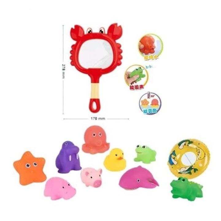 Комплект за баня за деца Ciuciubabka, 6 играчки с мрежа, многоцветен, 179x289 мм