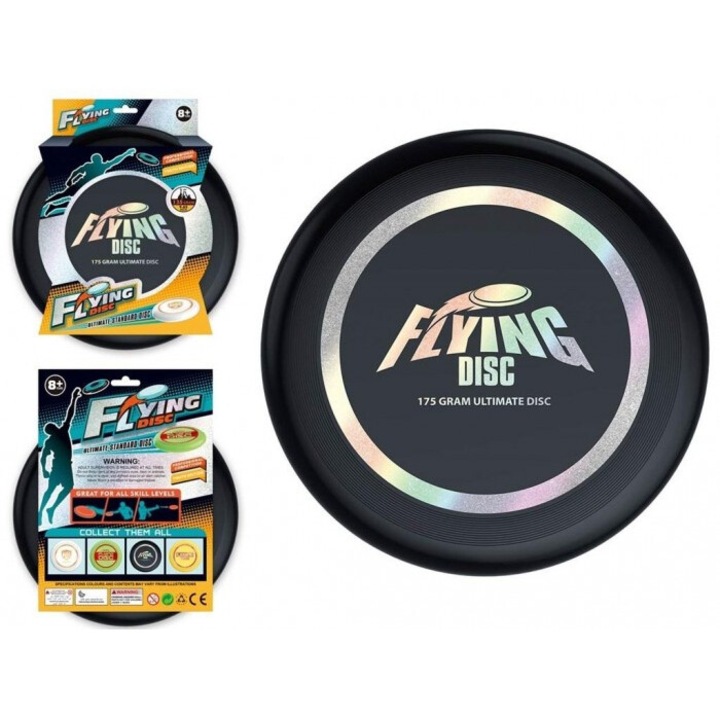 MADEJ repülő korong, hologram, 24 cm, fehér/fekete