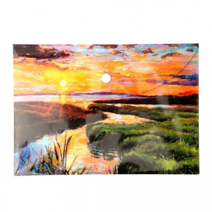 Teczka kopertowa A5 Narcissus, polipropilen, zatrzask, 239x176 mm