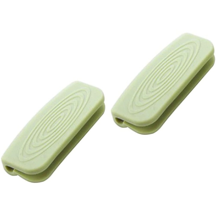 Set 2 manere protectie anti-ardere pentru vase, silicon, verde, 7.8x3cm