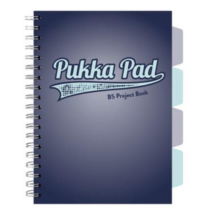 Set 3 caiete Pukka, Navy Project Book, B5, 200 pagini, 257x222mm