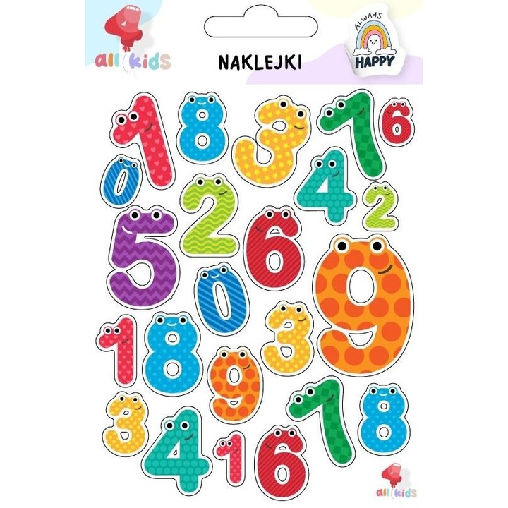 All4Kids Cyferki matrica szett gyerekeknek, többszínű, 148x102mm