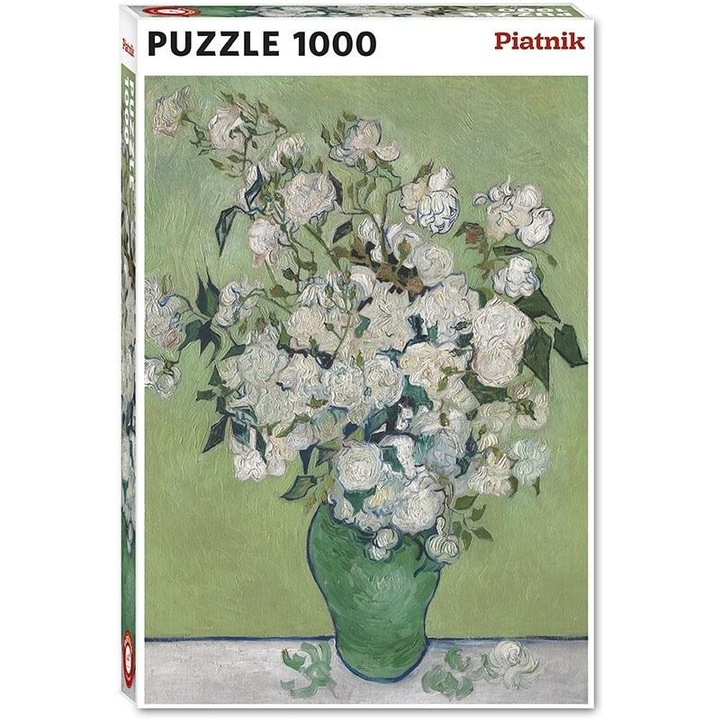 Puzzle 1000 piese - Van Gogh, Vaza cu trandafiri PIATNIK