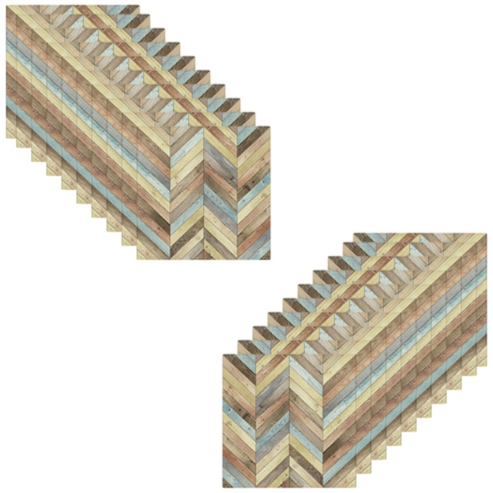 20db öntapadó csempe készlet falra, QttvbTna, PVC, rusztikus stílus, 15x15cm, tarka