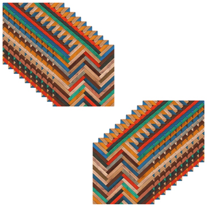 20 db-os dekoratív falilap készlet, QttvbTna, rusztikus stílusú, PVC, Öntapadó, 15x15cm, Többszínű