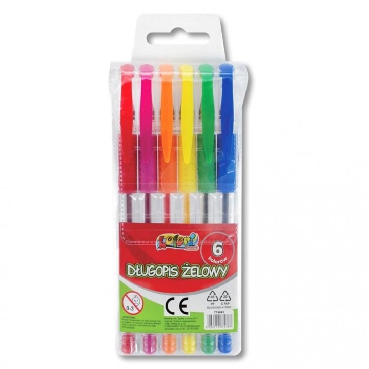 Set 6 pixuri gel, Penmate, multicolor, 152x70mm