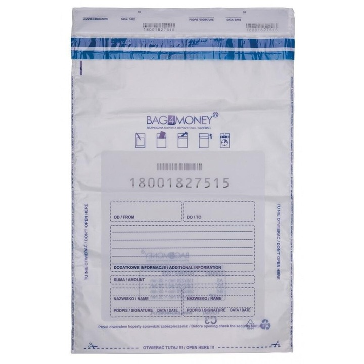 Set 50 plicuri securizate Office, transparent, 33x47cm