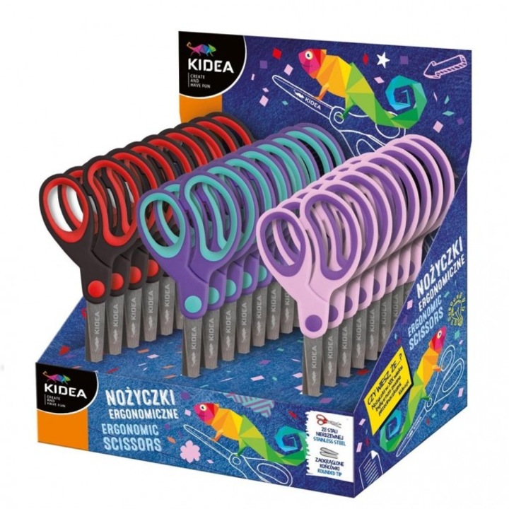 Set foarfece ergonomice KIDEA Derform, 24 bucati, 219x130mm, in cutie