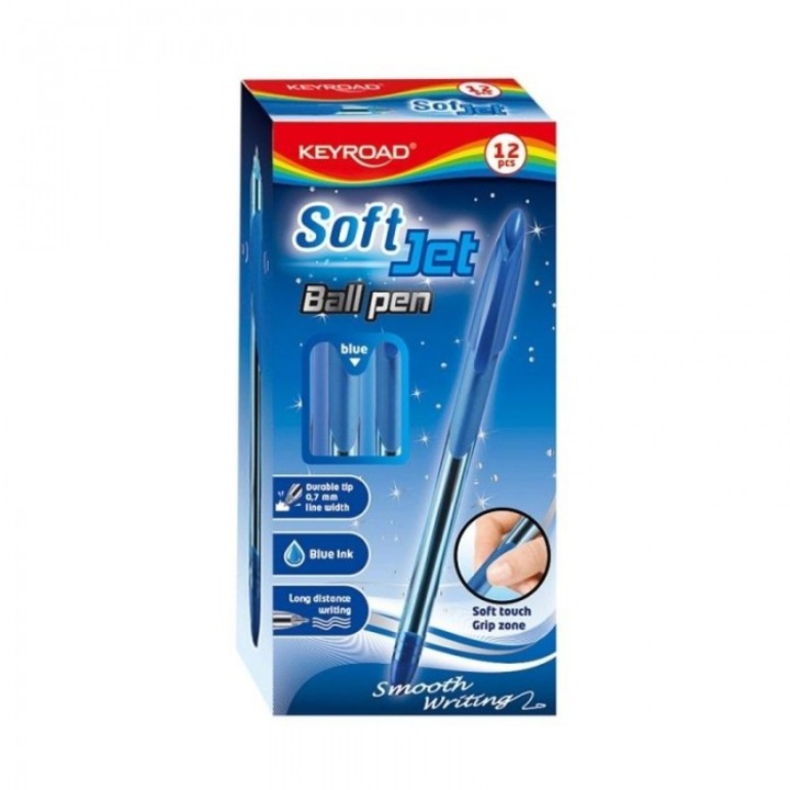 Keyroad tollkészlet, klasszikus, 0,7 mm, kék, 158x87 mm, 12 darabos