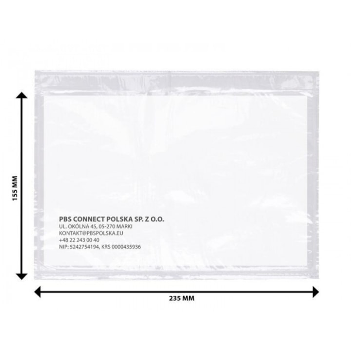 Átlátszó öntapadós borítékok Office, 500 db-os készlet, 212x254mm