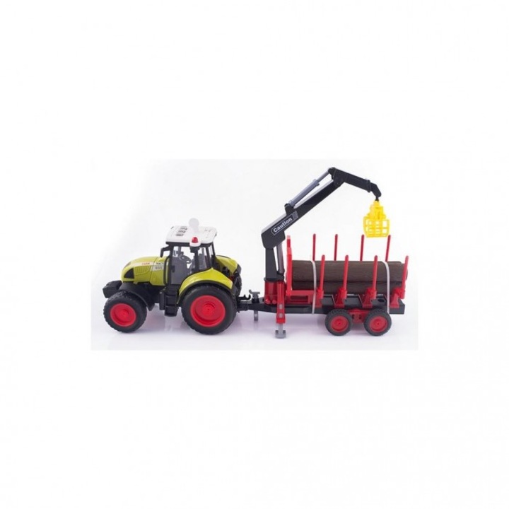 Tractor cu remorca HDS pentru transport lemn Lena, functii interactive, 38x14,5x10 cm