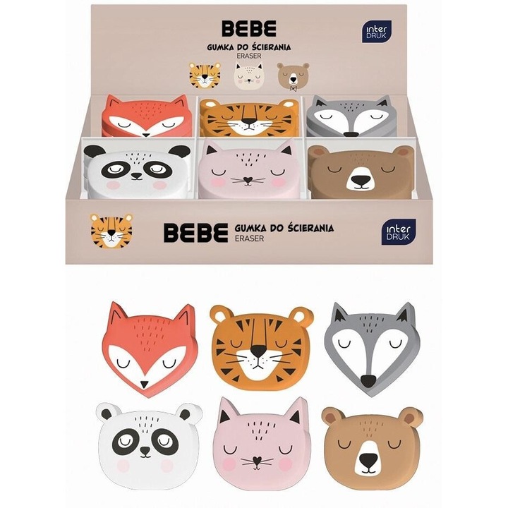 Set de gume de sters, Interdruk BB Friends, 24 bucati, Multicolor