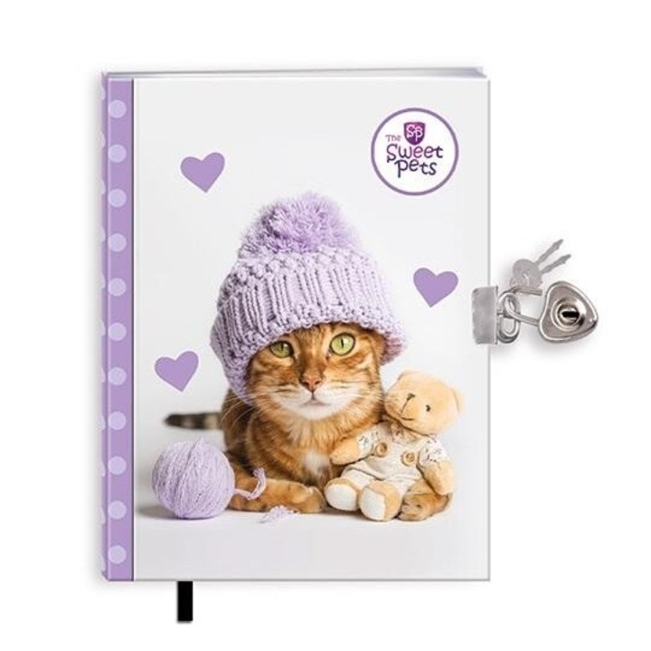 Jurnal cu lacat si semn de carte The Sweet Pets, Beniamin, 178x153 mm