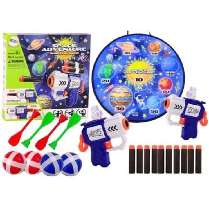 Дартс за деца, Leant Toys, Пистолет, Cosmos Design, Multicolor
