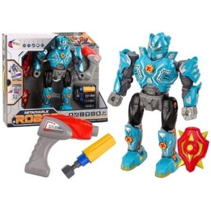 Интерактивен робот със светлина и звук, LEANToys, тюркоаз, 36.5x24x12.5см