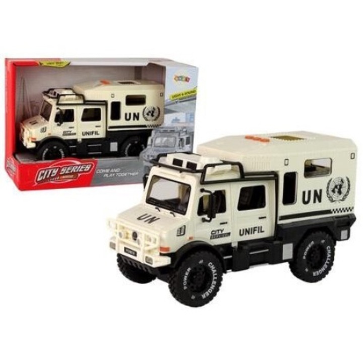 Кола играчка, LEAN TOYS, Пластмаса, С LED, 3 години+, Бежово/Черно