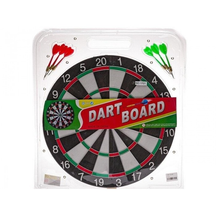 Комплект дартс, Adar, 6 стрелички, 50x45x1,5 см, многоцветен