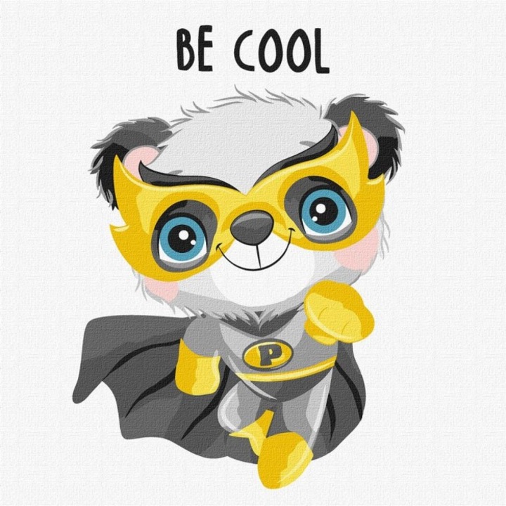 Set Pictura pe Numere, Ideyka, Panda, 30x30cm, Multicolor