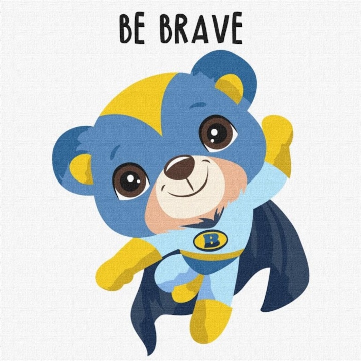 Set pictura pe numere Ideyka, Ursul curajos, 30x30cm