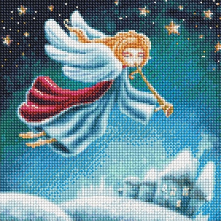 Set mozaic de broderie cu diamante Ideyka, Christmas Angel, 40x40cm