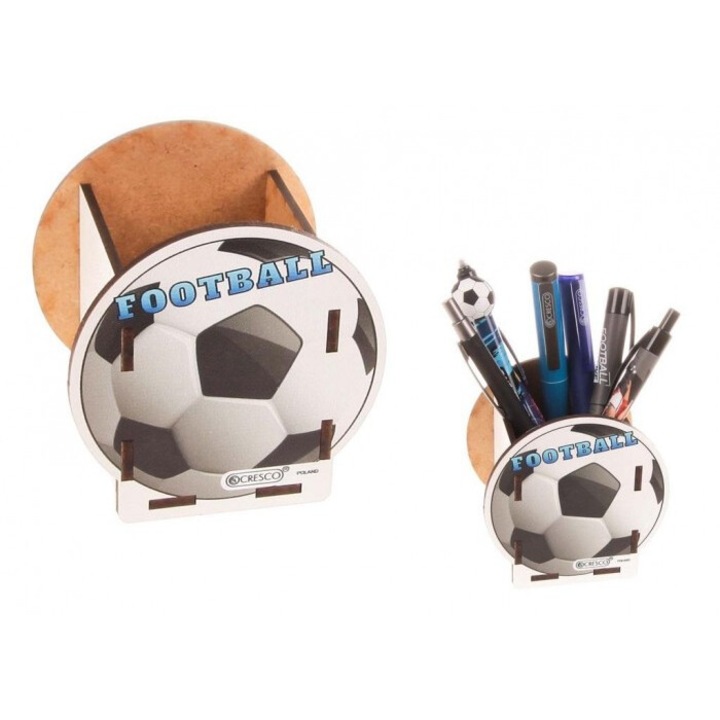Cresco asztali rendszerező, futballlabda modell, fa, többszínű