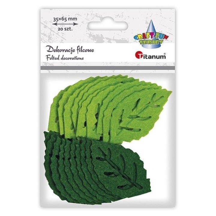 Set de 20 frunze din fetru colorate pentru proiecte creative DIY, jucarii de plus, decorative, multicolor