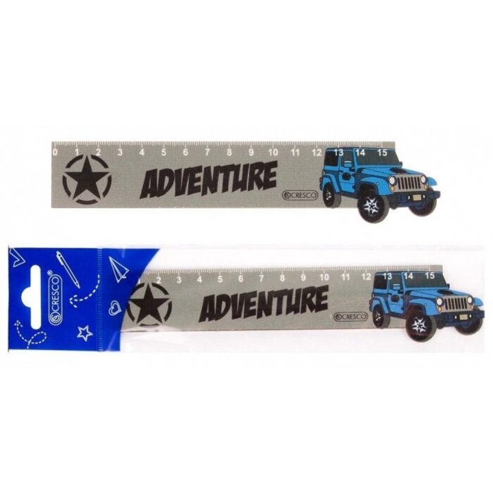 Rigla Cresco Jeep, lemn, 23.4x5.1cm