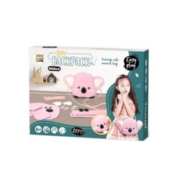 Koala Pro Kids kreatív hátizsák szett, rózsaszín, 6+ év, 19 darab, 236x316 mm