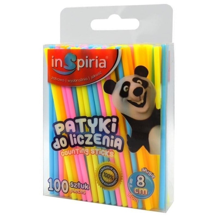 Set de betisoare pentru numarat, InSpiria, 8cm, 100 bucati, multicolor, 78x99mm