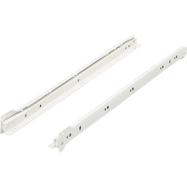 Glisiere Tip Sina Cu Roti Hettich Fr302 600mm, Max. 15kg, Culoare Alba, 1 Pereche