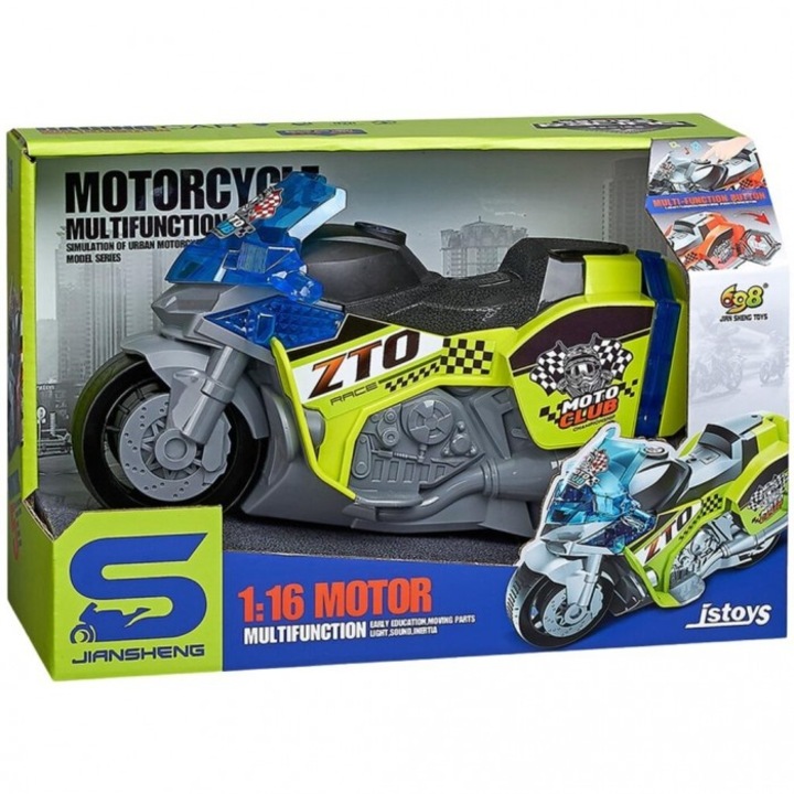 MAKSIK játék motorkerékpár, rendőrség, fény- és hangeffektek, 25x15x12cm