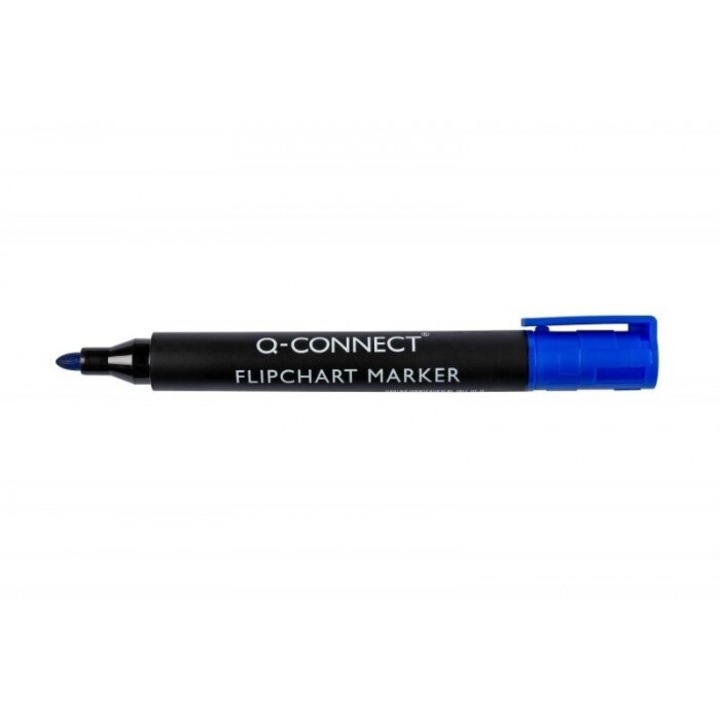 Marker flipchart Q-Connect, varf rotund, albastru, 25x147mm