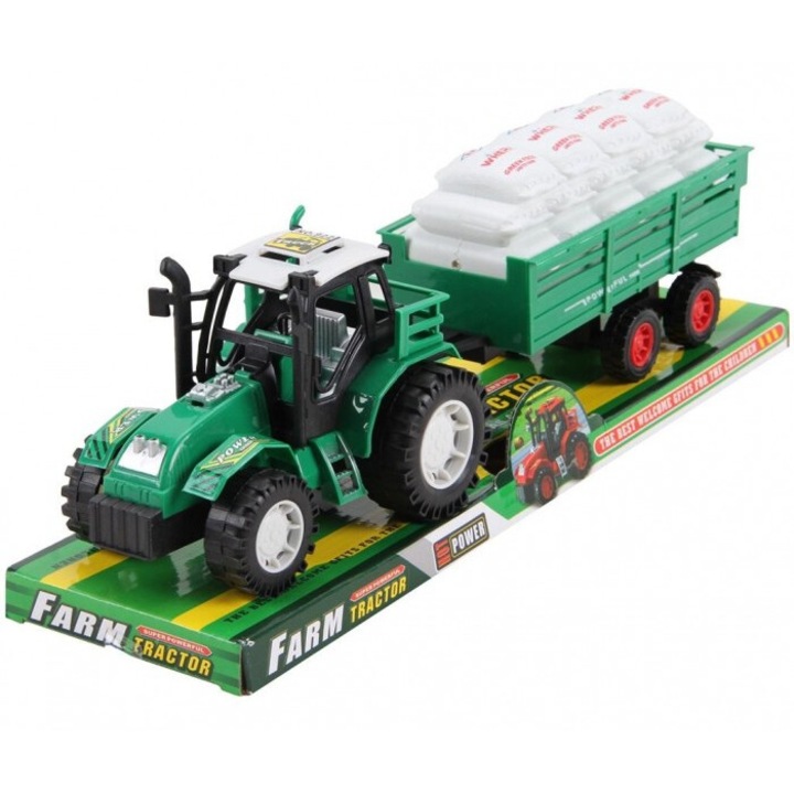 Tractor cu remorca si cereale, Trifox, 371x116mm