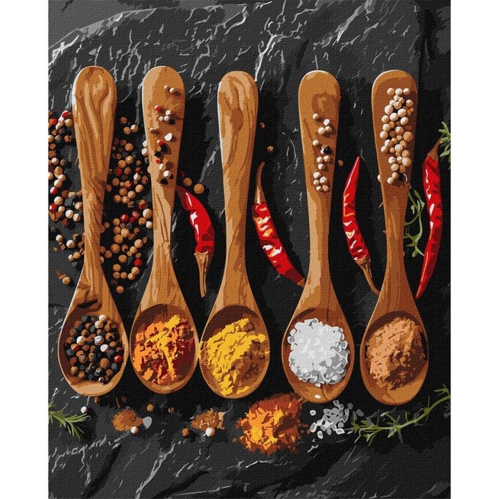 Set Pictura dupa Numere, Ideyka, "Rozne Przyprawy", 40x50cm