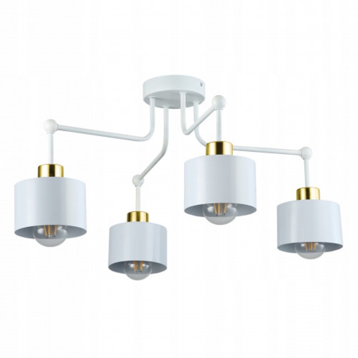 MasterLED полилей, стомана, E27, 650x300mm, бяло/злато