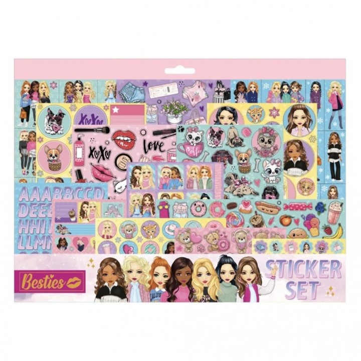 14 lapos Grafix dekoratív matrica készlet, több mint 300 darab, 26x35,5 cm, 3+, többszínű