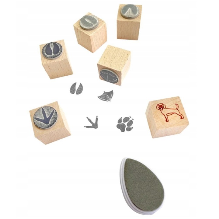 Set de stampile educationale Colorado, animale de ferma, 6 piese, natur, 182x131 mm