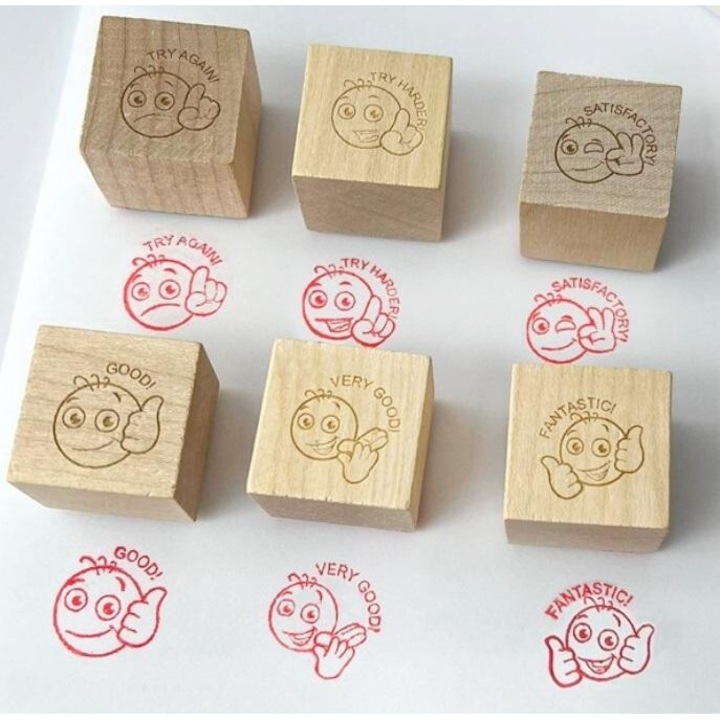 Set de stampile motivationale Colorado, 6 modele, multicolor, 180x131 mm