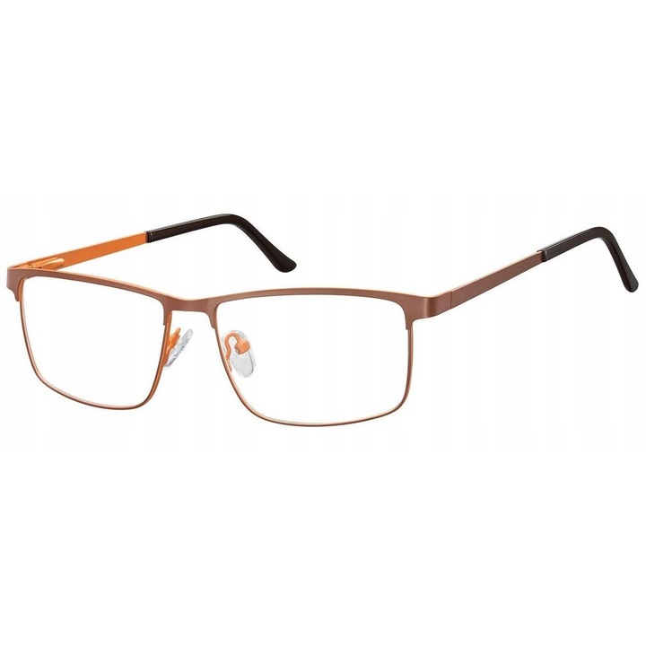Ochelari de vedere Sunoptic 910E, rame rectangulare, flex, maro-portocaliu, 53x16x145mm