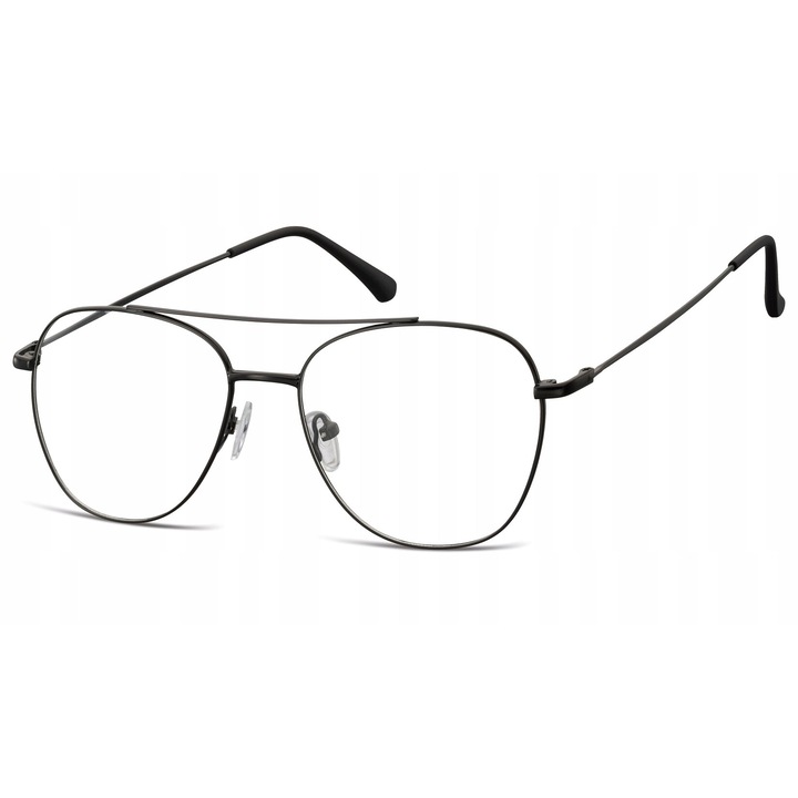 Ochelari aviator Sunoptic 922B, unisex, negru mat, set 3 piese, 54x17x145mm