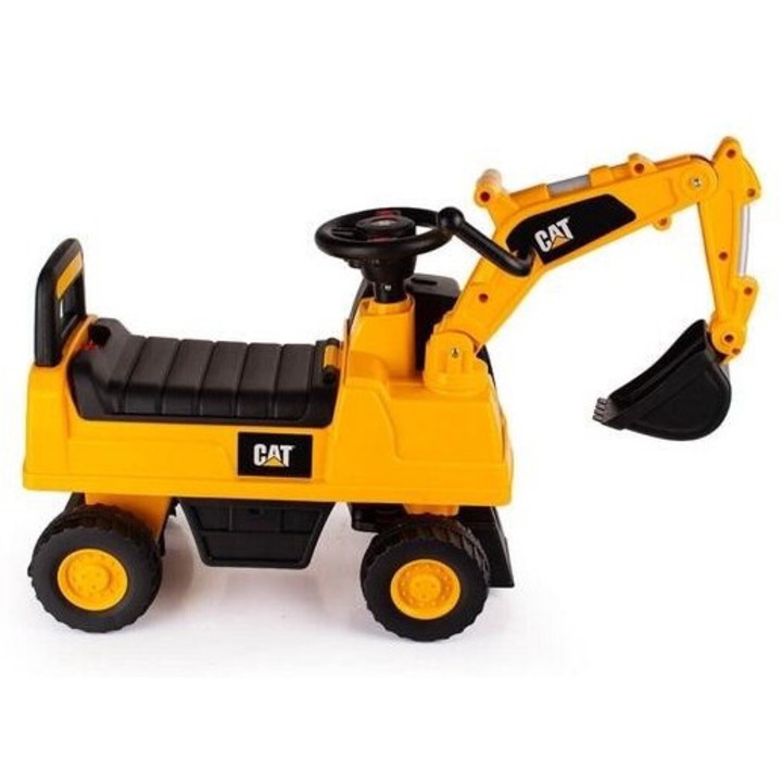 Играчка багер с педали CAT Caterpillar, LENA, със седалка за съхранение, 75x32x53см, 12м+