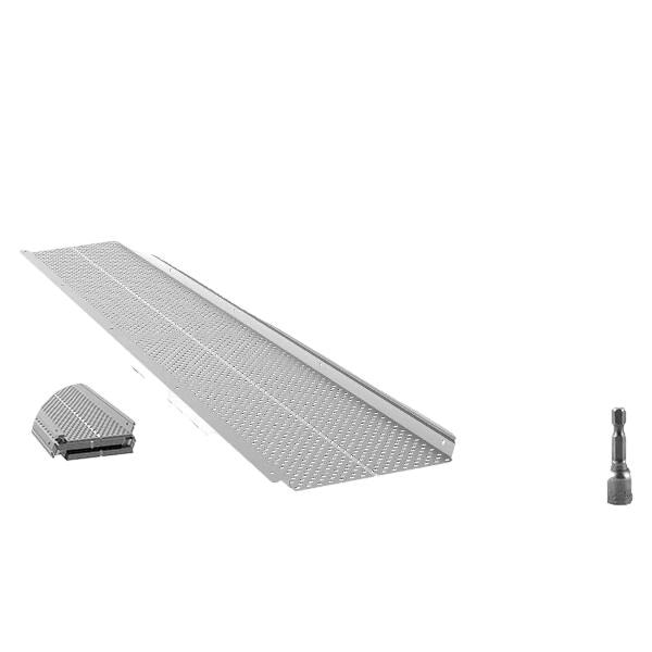 ゆっぴ Plasa protectie jgheab, ajustabila, aluminiu, 1220x152x16mm, set