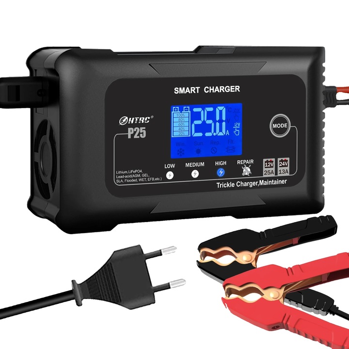 HTRC okos autós töltő, haladó javítás, 25A, 230x125x70mm, többszínű