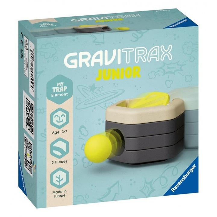 Set de constructie Gravitrax Junior, Ravensburger, 3 piese, 115x115 mm